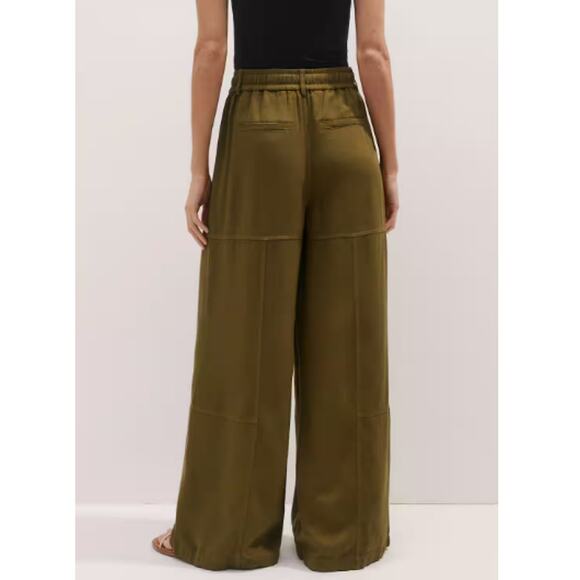 ME+EM Women's Deep Golden Olive Fluid Viscose Pant Size 2 - Picture 2 of 9